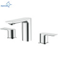 Aquacubic Contemporary 3 Hole Lead-free Brass Widespread Bathroom Basin Faucet